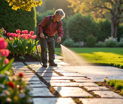 Nettoyage du Pavé-Uni : comment redonner un aspect neuf à votre terrasse en 2026
