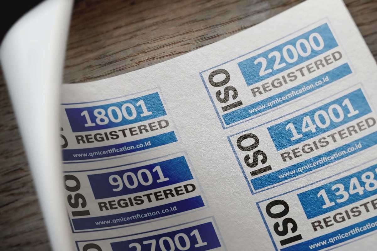 Feuilles d'autocollants ISO avec numéros 18001, 22000, 9001, 14001, 1348, 27001